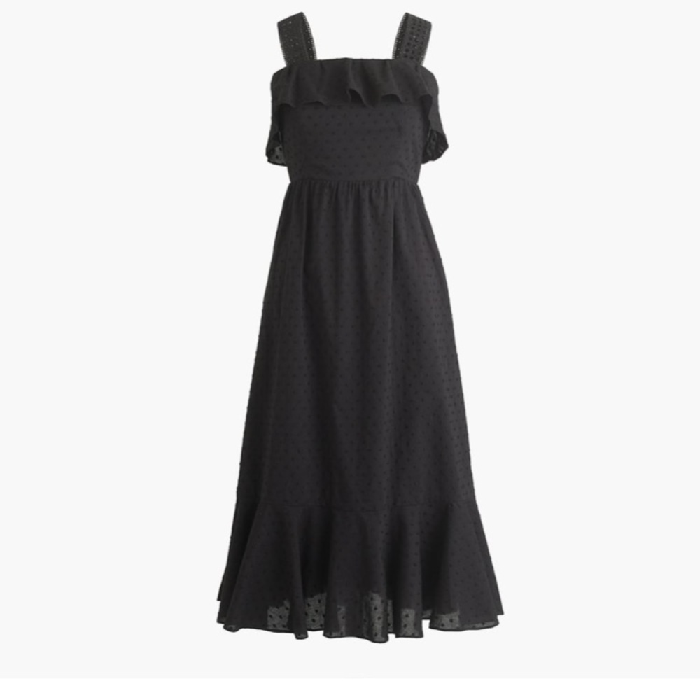 J. Crew Black Ruffle Eyelet Dress 4